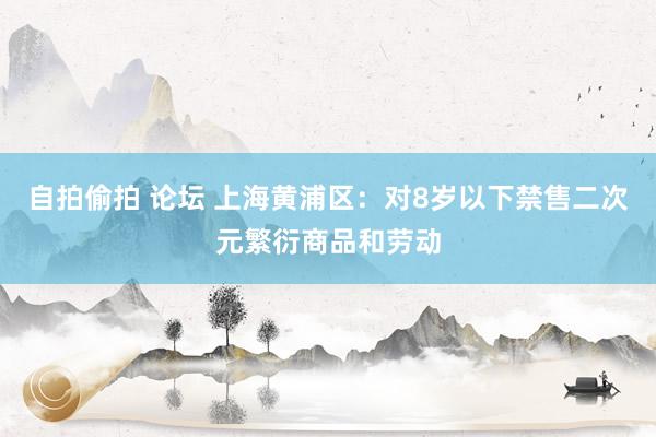 自拍偷拍 论坛 上海黄浦区：对8岁以下禁售二次元繁衍商品和劳动