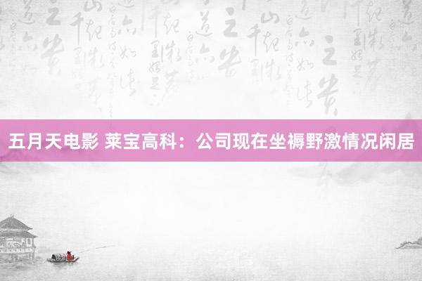 五月天电影 莱宝高科：公司现在坐褥野激情况闲居